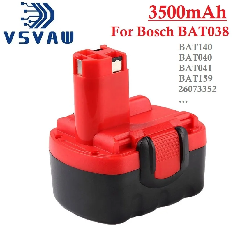 

Никель-металлогидридный аккумулятор VSVAW 3500 мАч 14,4 В для Bosch BAT140 BAT038 BAT040 BAT041 BAT159 2607335275 2607335533 Perceuse для Bosch 14,4 В