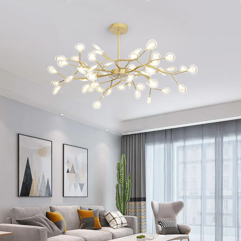 

Pendant Lights Originality Modern Chandelier Lamps Firefly Indoor FixturesTree Branch Hanging Home Decoration Living Room