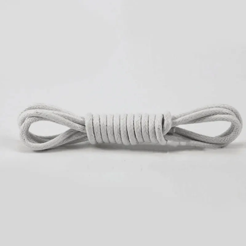 1Pair Cotton Waxed Solid Round Shoelaces Durable Polyester Shoelaces Oxford Shoe Laces Boots Laces Waterproof Leather Shoelace
