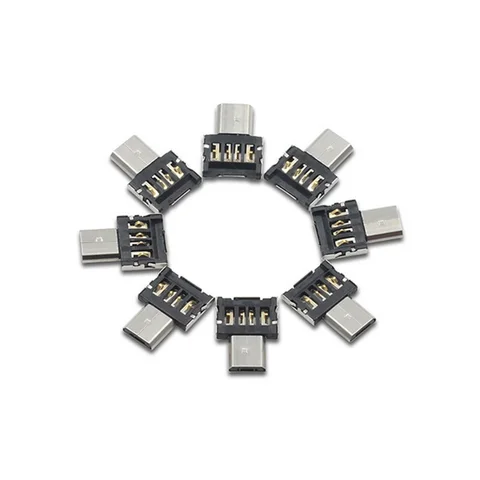 Адаптер OTG Micro USB Type C (папа)-USB 2,0 (мама), 1-5 шт.