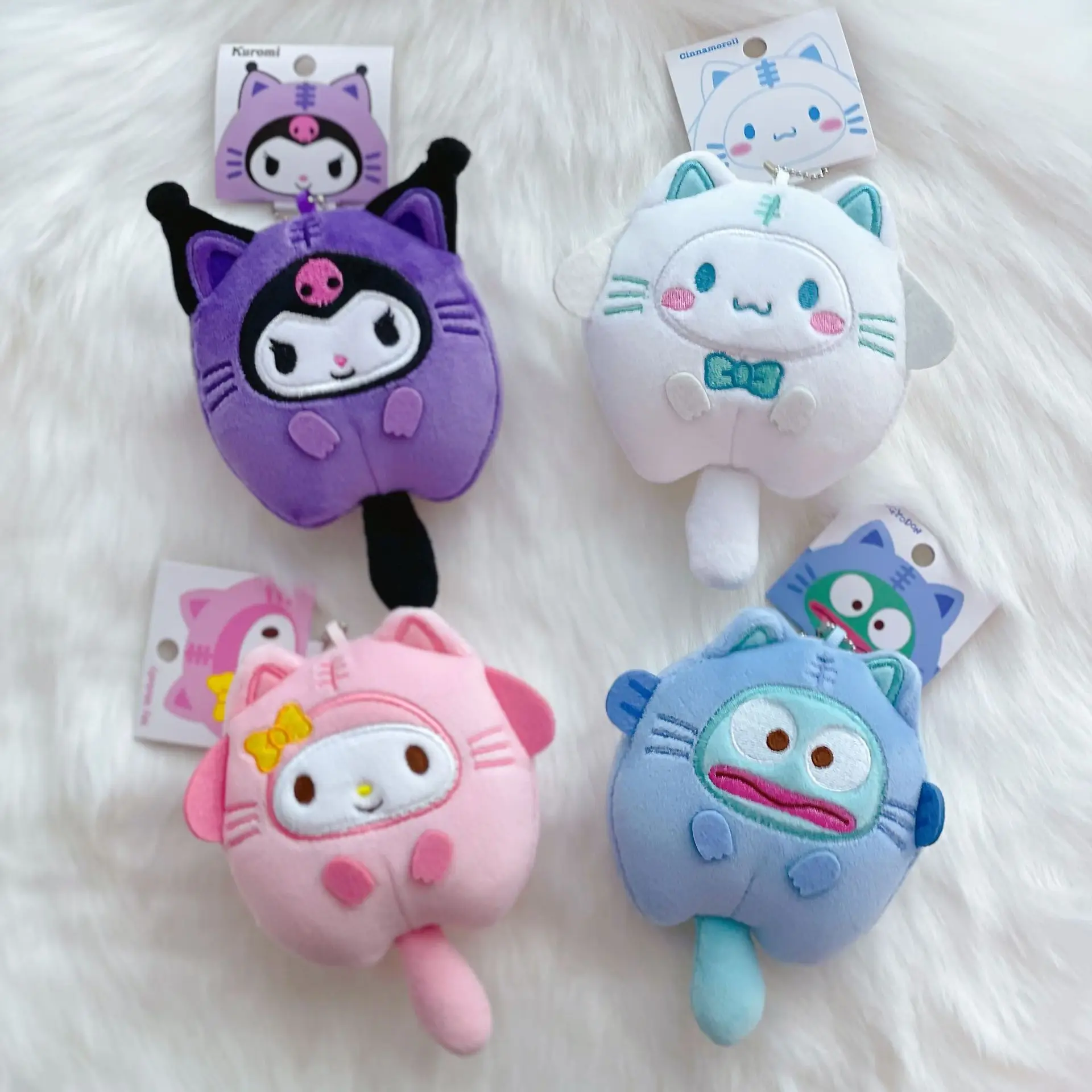 

Новинка, плюшевая подвеска Sanrio Kawaii Cat Cross-гардеробная, 10 см, милая кукла Kulome Jade корица, собака, уродливая рыба, подарок, оптовая продажа