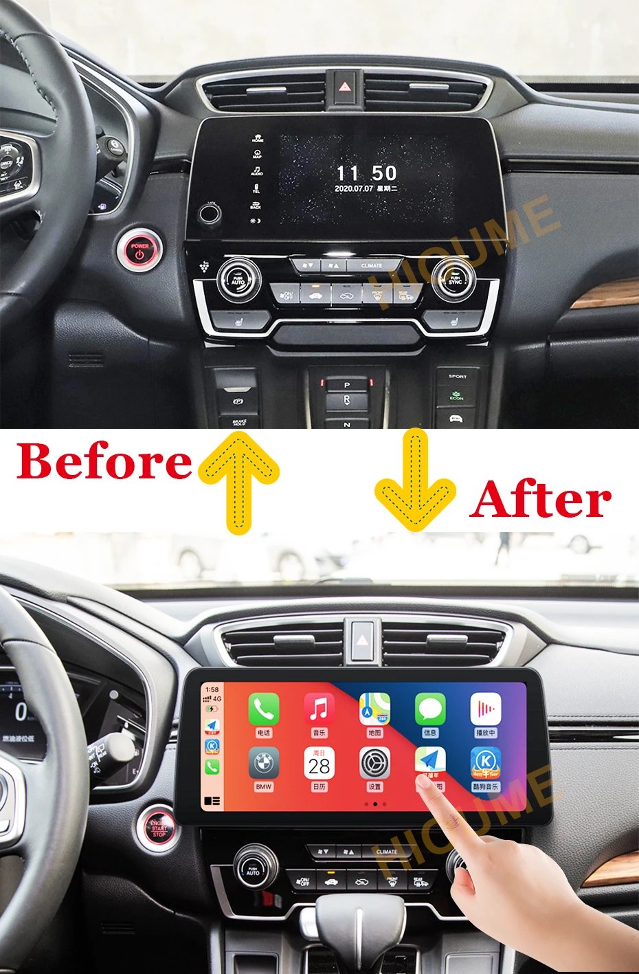 Автомобильный мультимедийный плеер 12 5 дюймов Android радио GPS-навигация стерео CarPlay