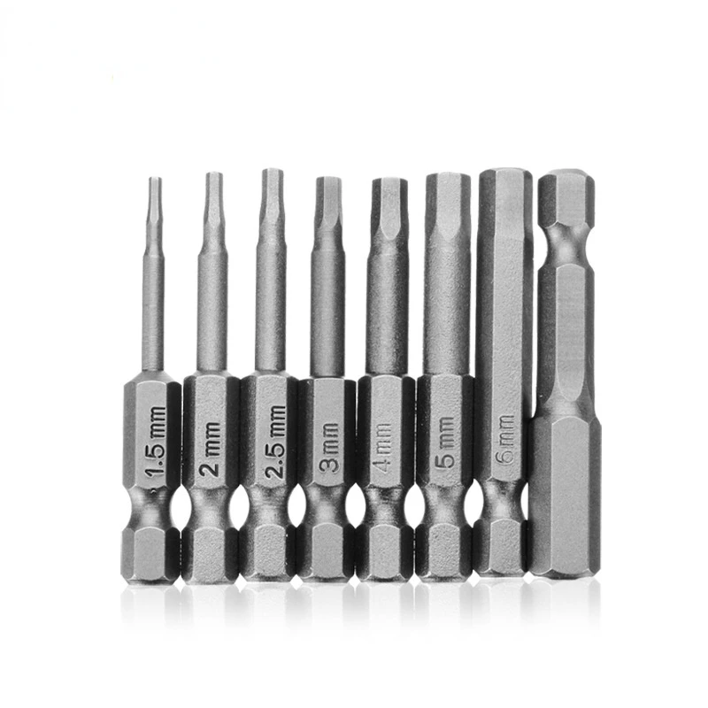 

Hex Screwdriver Set S2 Steel H1.5-8 Inner Hexagon Head 1/4‘’ Shank Magnetic Electric Drill Screw Driver Bit Hand Repair Tools