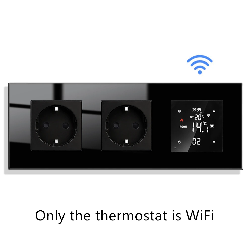 

Умный термостат Wi-Fi с выключателем света и сенсорным ЖК-экраном, настенная розетка с термостатами, электрическое подогрев пола, умный дом