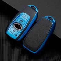 luxury leather tpu car key full case cover for subaru brz xv forester legacy outback 3 buttons protect shell holder accessories