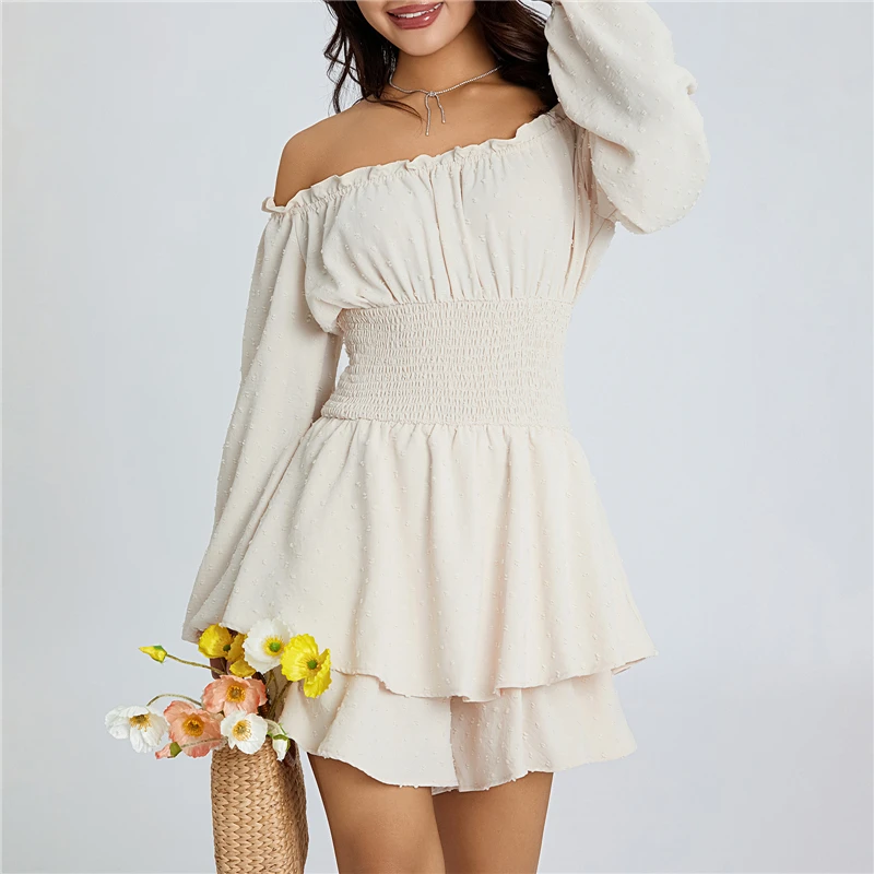 Сексуальные женские богемные однотонные пляжные комбинезоны с вырезом лодочкой