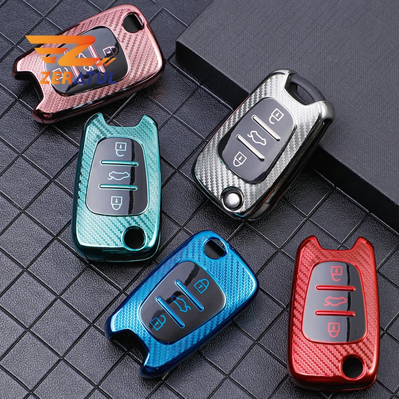 

Car Key Case Cover For Hyundai i20 i30 ix20 ix35 Elantra Accent for Kia Sportage Rio 3 Soul Optima Ceed Pro K5 K2 Pride