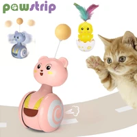 automatic cat toys interactive pet bumbler funny toys for cats rolling teaser feather wand toy self rotating balls cat supplies