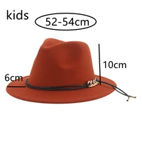 kids hat fedoras hats for women winter hat girl hat boy felted small 52cm band casual cute outdoor cowboy fedora chapeau femme
