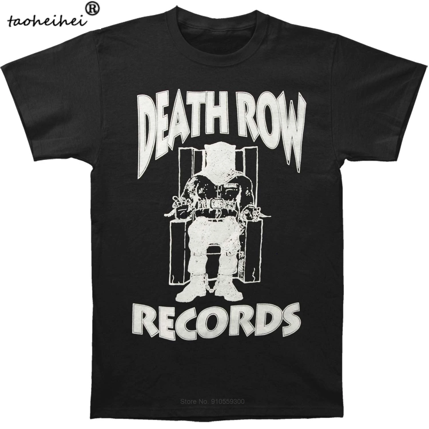 Футболка мужская с забавным логотипом Death Row хлопковая модная тенниска белым