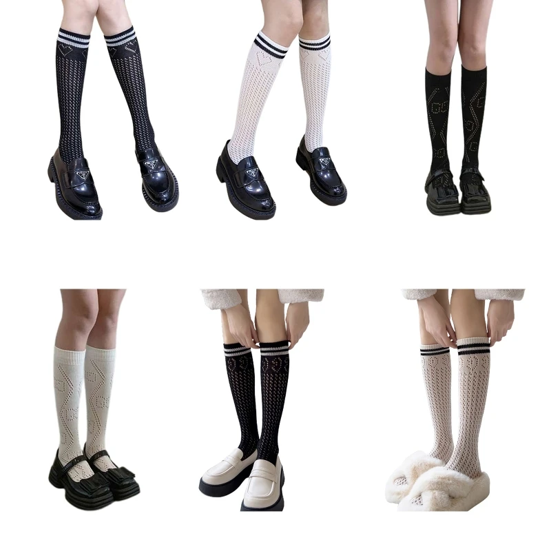 

JK Socks Leg Warmer Fishnet Hollow Slouch Socks Women Jk Stocking Knit Loose Stockings Leggings Boot Socks