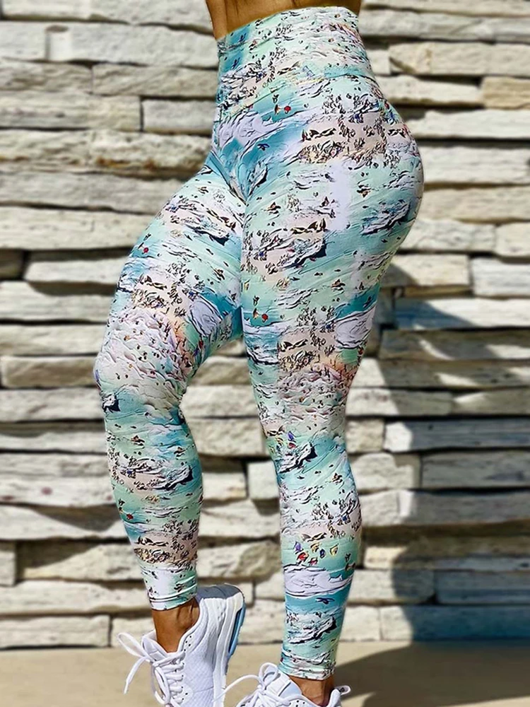 

Push Up Leggings Sport Fitness Workout New 3D Printed Outfits Jogging Woman Booty Scrunch Jegging Gym Tights Yoga Pants