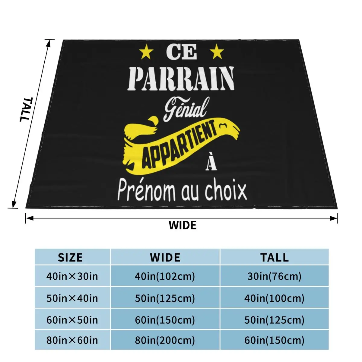 Персонализация Meilleur Parrain Parfait Cool Idee Cadeau Maillot Fete I005 Простое женское одеяло в подарок