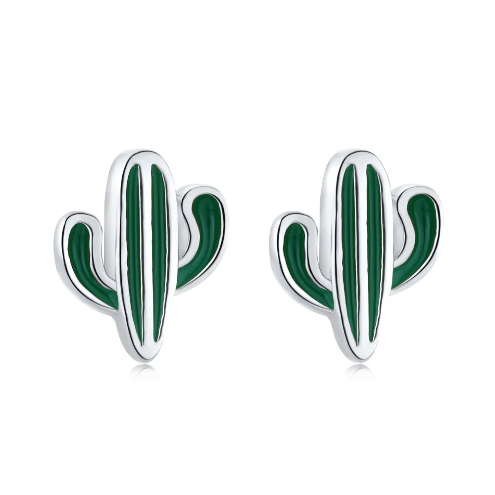 

Серьги-гвоздики из серебра 925 пробы в виде кактуса