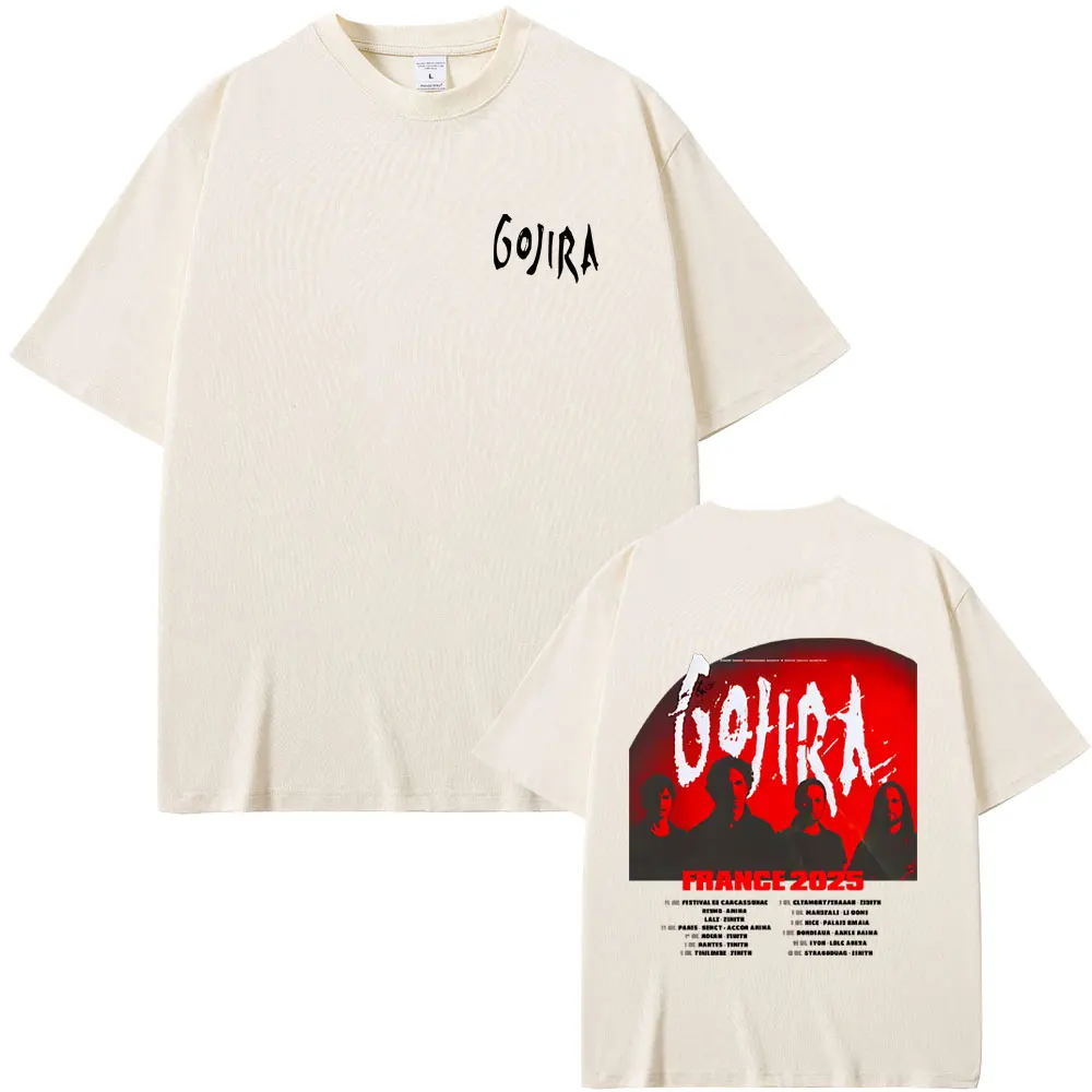Футболка Metal Band Gojira France Tour 2025, мужская и женская одежда, футболки большого размера в готическом стиле, мужская повседневная хлопковая винтажная футболка (art.: 3920cf7a7bc2f) - 3920cf7a7bc2f