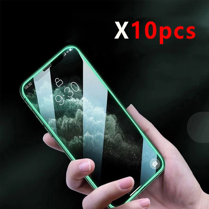 

Luminous Tempered Glass For Iphone 11 Pro Max 12 Xr Xsmax 7 8 Plus Anti-shock Hardness Screen Protector For Iphone 13 Mini 10pcs