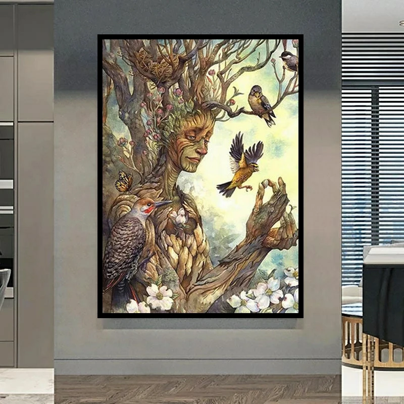 

5D DIY Diamond Painting Cross Stitch Tree Bird Landscape Diamond Mosaic Embroidery Rhinestones Home Decor Handmade kids Gift New
