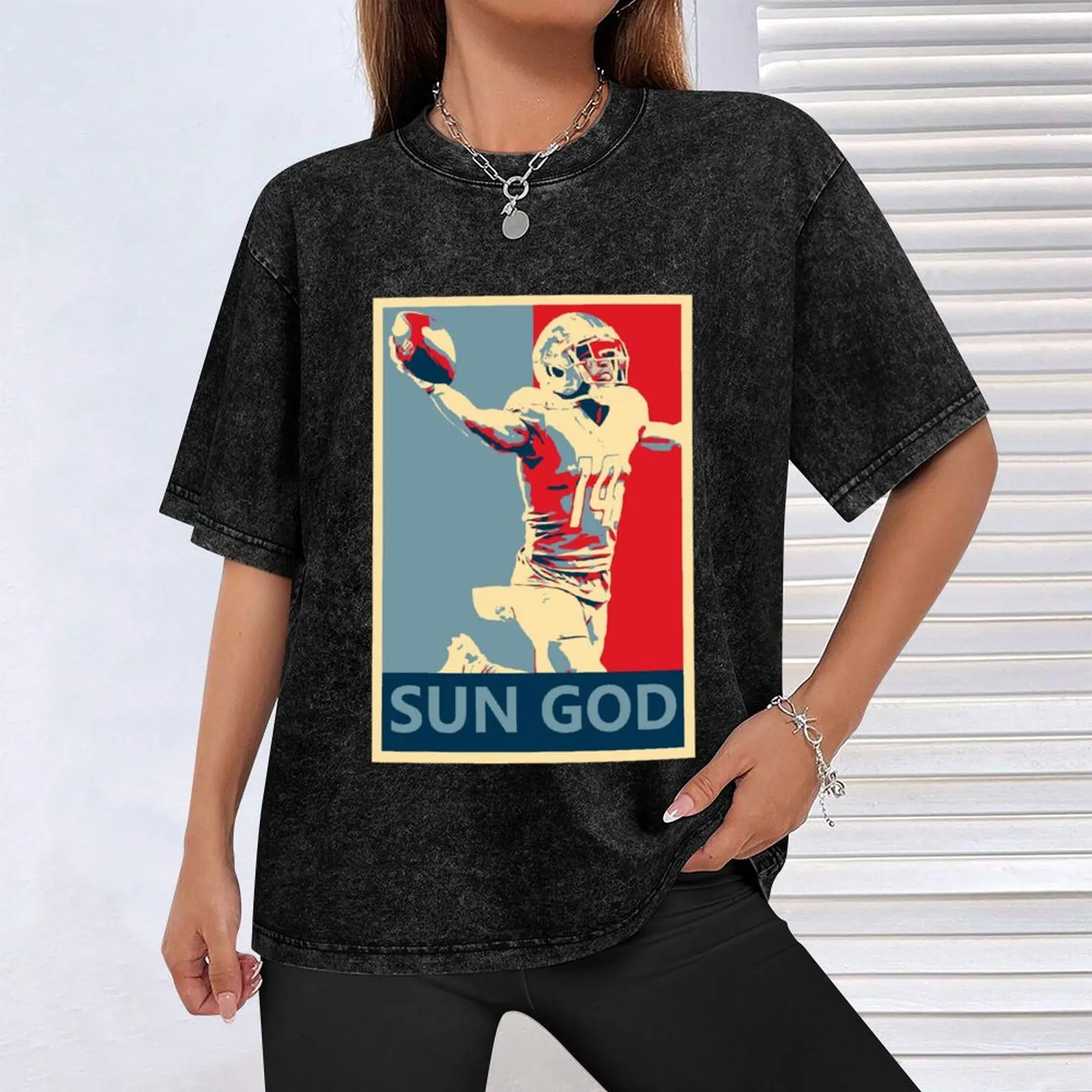 Футболка Amon sport Ra St. Brown Lions Sun God Campaign с графическим рисунком футболка большого