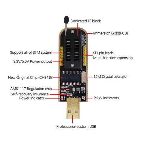 WAVGAT CH341A USB программатор EEPROM