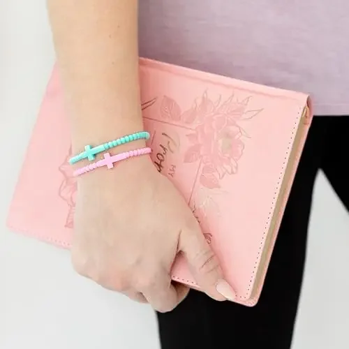 5 шт. милый простой красочный браслет с крестом силиконовый эластичный круглый из