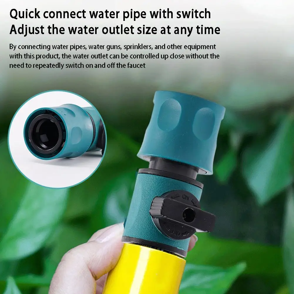 

Garden Hose Connector 16mm Equal Diameter Connectors With Shut-off Valve Water Pipe Quick Connection for Watering Irrigatio S9Q6
