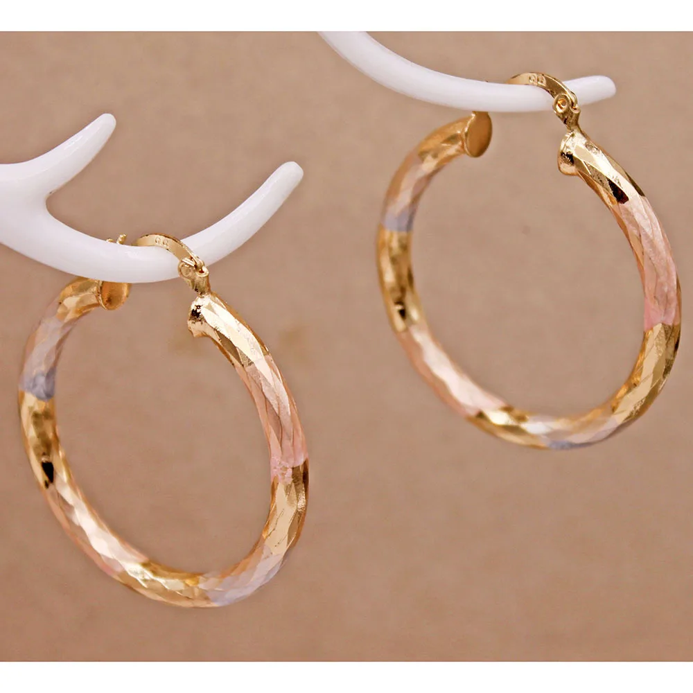 

Punk Gold Plated Copper Earrings Tie Dye Pink Gray Round Hoop Earrings For Women Fashion Jewelry Accessories Wedding Party Gift