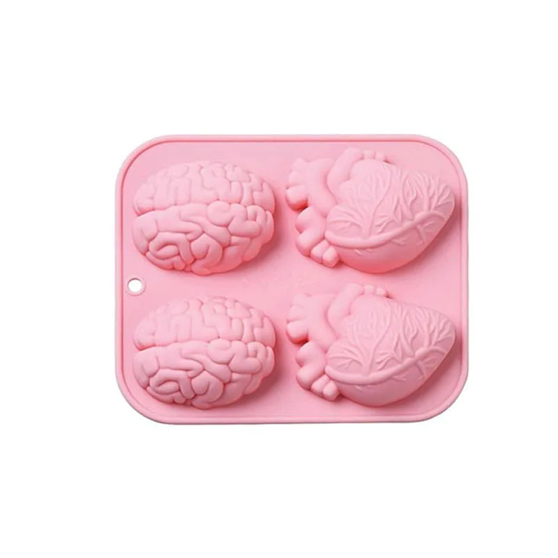 

Силиконовые формы для выпечки "Сердце и Мозг", розовые