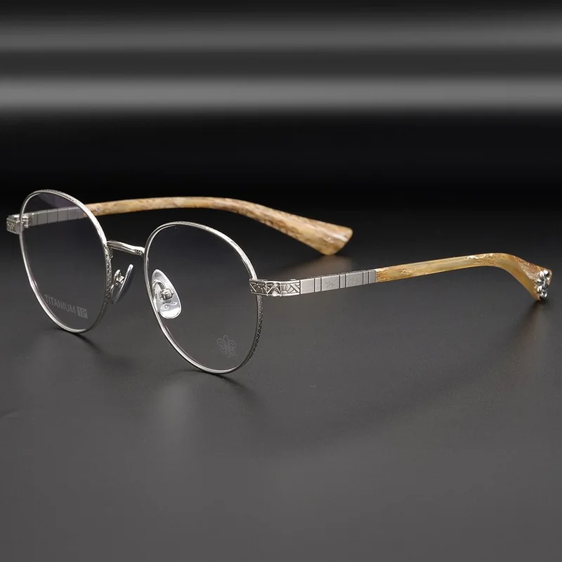New fashion round glasses frame men Designer pure titanium optical eyeglasses Myopia reading women classic personalized eyewear
