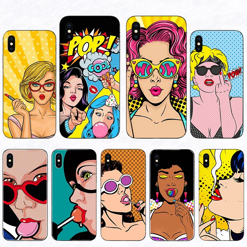 

Lollipop Girl POP Art Hard Phone Case For Iphone SE 2020 13 12 Mini 11 Pro XS Max Mobile Shell 6 6S 7 8 Plus X XR 5S Cover Funda