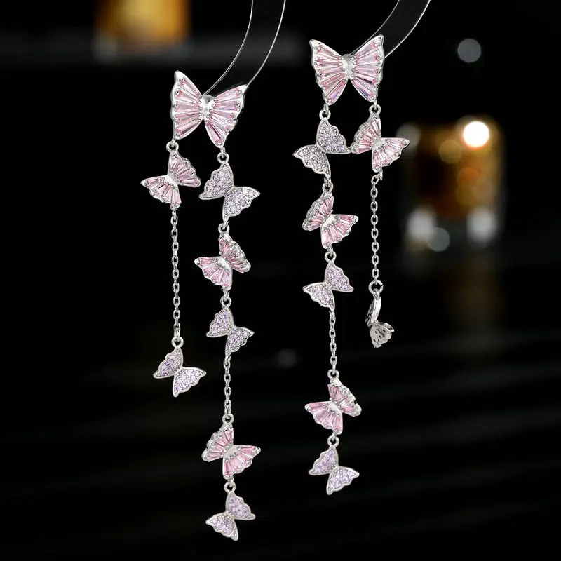 

Bilincolor Flying Butterfly Tassel Earrings for Women