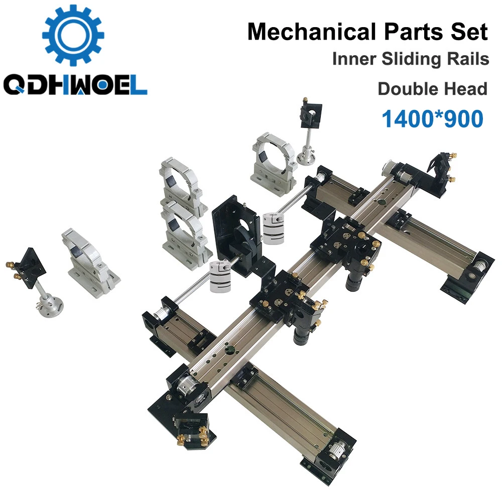 

QDHWOEL Mechanical Parts Set 1400*900mm Inner Sliding Rails Kits Spare Parts for DIY 1490 CO2 Laser Engraving Cutting Machine