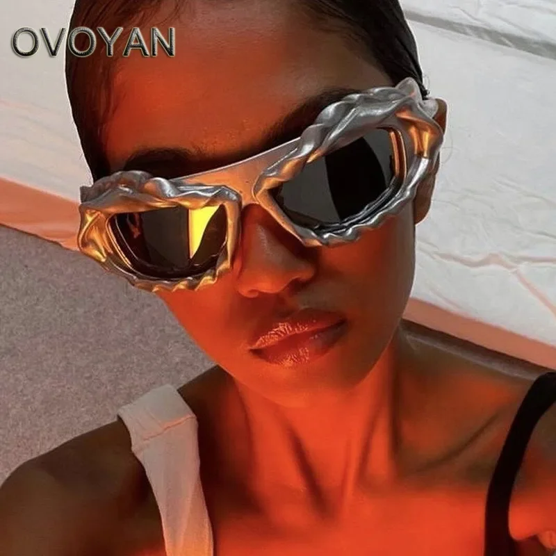 

OVOYAN Y2K 2023 Sunglasses Women Punk Personality Goggles Women/Men Outdoor Riding Brand Glasses Female Retro Gafas De Sol Mujer