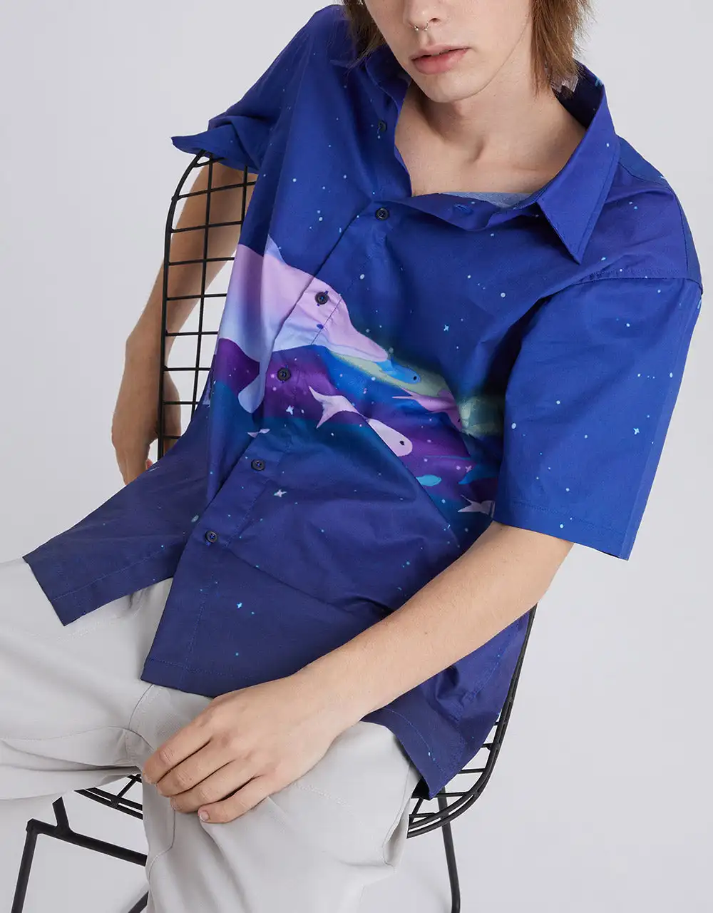 

Sea Animals Dolphin Print Shirt