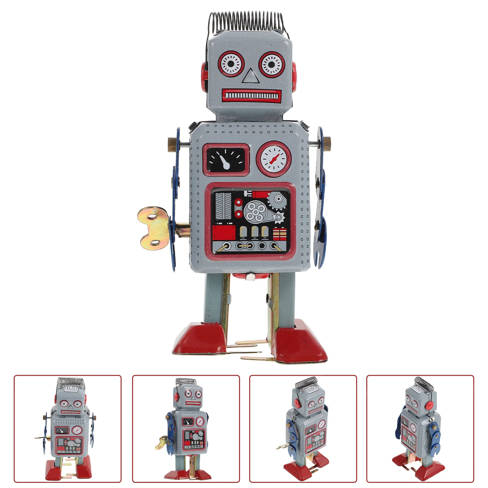 

Windtoys игрушка-робот заводная Ретро винтажная жестяная Весенняя фигурка животного Классическая фигурка Windup Рождественский Топпер Cake80S Хэлло...