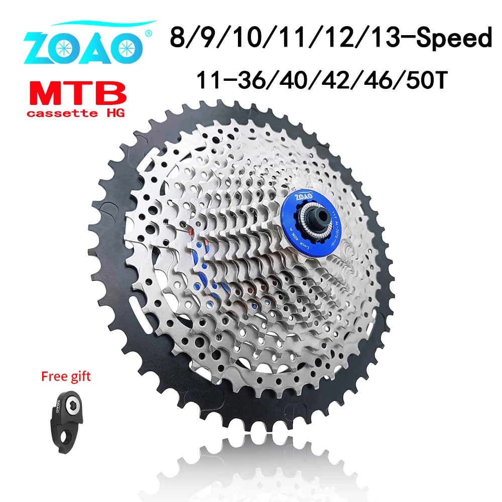 ZOAO Fahrrad Kassette MTB/Road Freilauf HyperGlide Kettenrad 8/9/10/11/12/13 Geschwindigkeit 36T/40T/42/T46T/50T Kassette K7 für Shimano