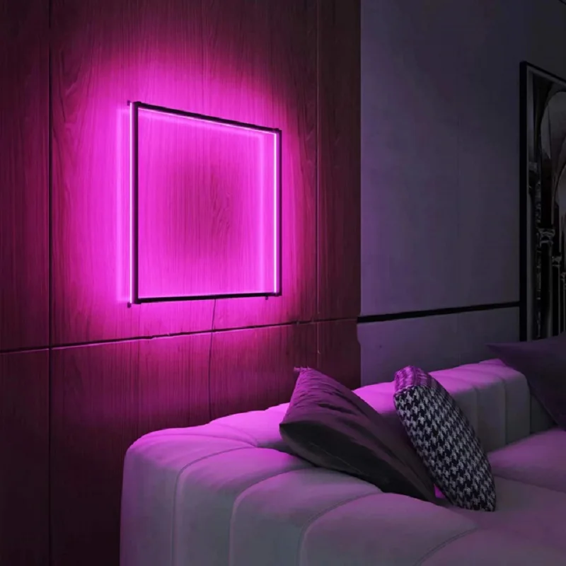 Minimalist RGB Wall Lamp Remote Control Touch Sensing Night Light Bar Game Living Room Bedroom Bedside Decoration