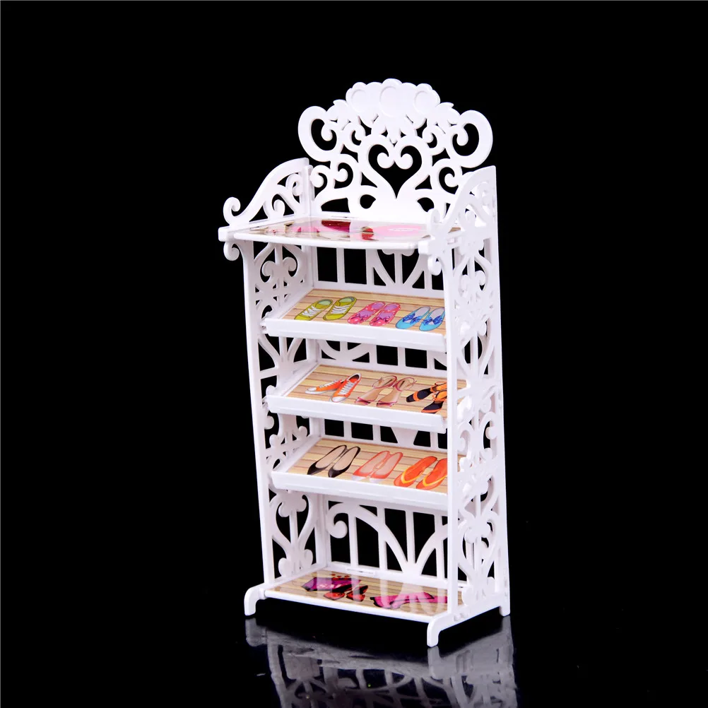 

2022 1PCS High Quality White Dollhouse Shoe Cabinet For s Doll Mini Living Room Home Furniture Accessories Wholesale