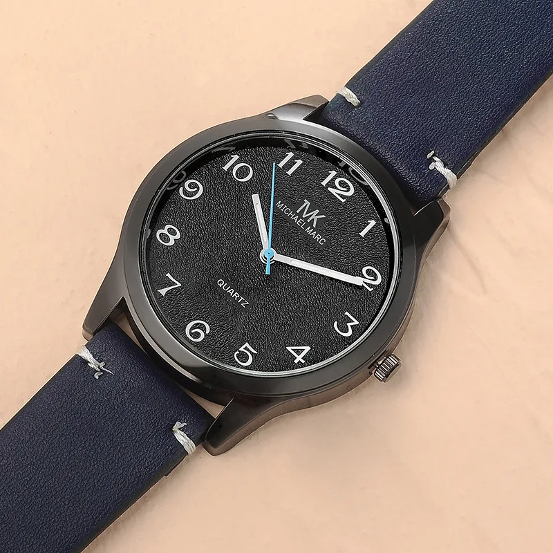 Women Watch TVK Frosted Digital Blue Needle Quartz WristWatch Fashion Ladies Leather Belt Stitching Watch Clock for Women Chasy