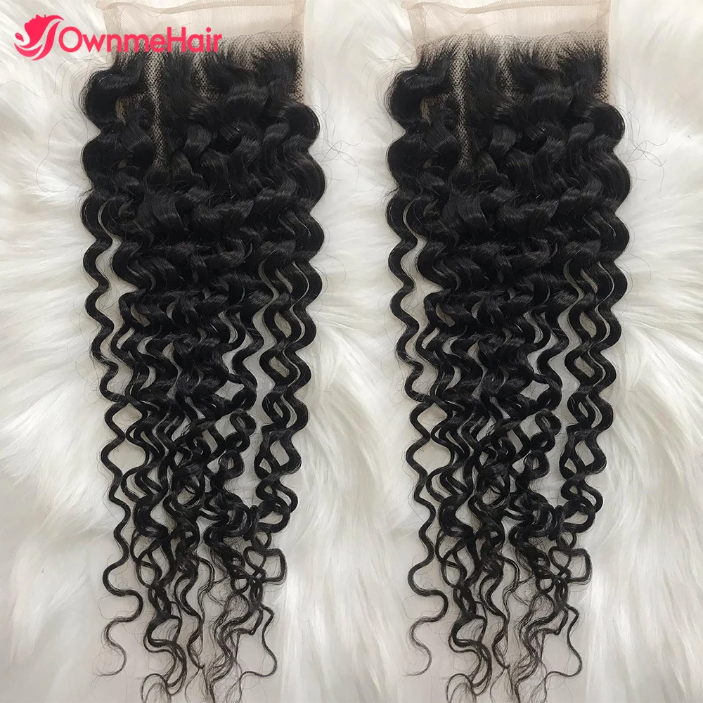 Deep Wave 13x4 HD Lace Frontal 4x4 Transparent Lace Closure Brazilian Human Hair Virgin Hair Lace Frontal Closure Pre Plucked