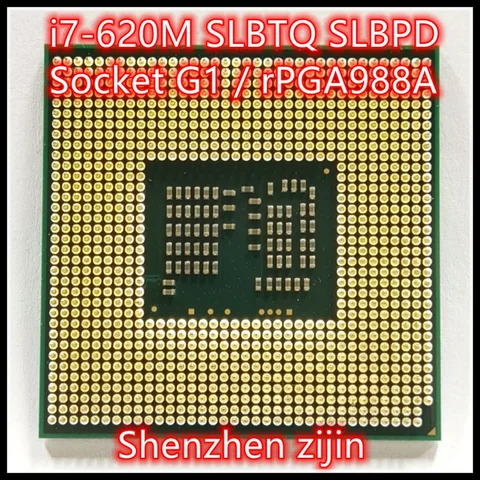 I7-620M i7 620M SLBTQ SLBPD 2,6 ГГц двухъядерный четырехпоточный процессор 4M 35W Socket G1 / rPGA988A