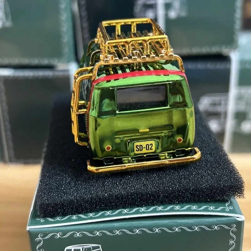 Модель автомобиля 1/64 VW T1 Wax Gourd Cart Car Modeishark Green Play Vehicles