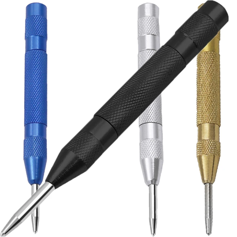 

Hot 1pcs Automatic Center Punch Kerner Center Woodworking Pin Locator Adjustable Spring Loaded Marker Wood Press Dent Drill Tool