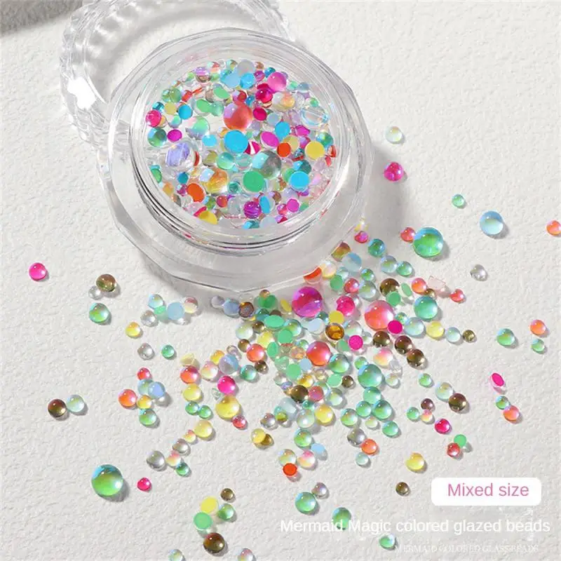 

1 Bottle Nail Decorations Mermaid Bubble Beads Nail Ornament Nail Accessories For DIY Manual UV Gel Nail Polish Nail Art Tool