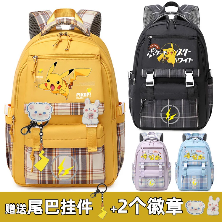 Pokemon Go Primary School Schoolbag Pikachu Boys Cartoon Children Backpack Space Schoolbag Reflective Waterproof Breathable Bag