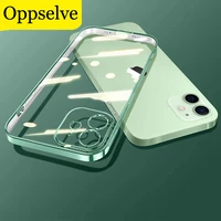 plating clear phone case for iphone 11 12 pro max xs xr cover luxury classic square frame coque for iphone 7 8 6 plus se 2 13
