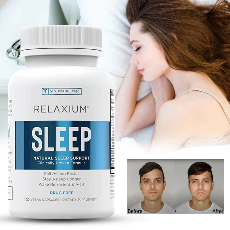 

Natural Sleep Aid, Sleep Supplement To Extend Sleep and Relieve Stress, Contains Magnesium, Melatonin, GABA, Chamomile