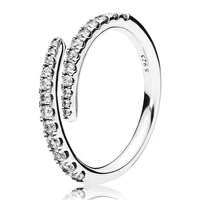 authentic 925 sterling silver sparkling shooting open with crystal ring for women wedding party europe pandora jewelry