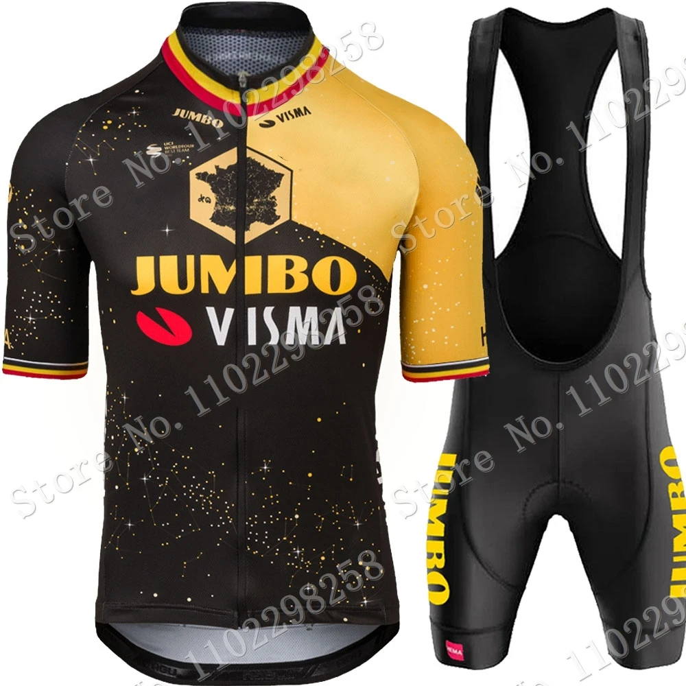 

Maillot Jumbo Visma TDF 2023 Cycling Jersey Set Belgium Team Clothing Road Bike Shirts Suit Bicycle Bib Shorts MTB Wear Ropa