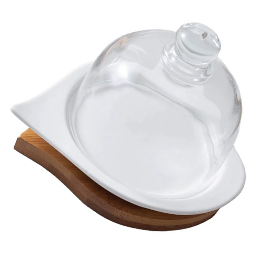 

1 Set Clear Glass Dome Display Dome Tray Glass Cake Cover Gift Decoration