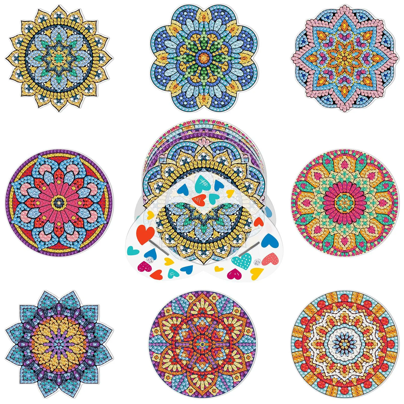 

DIY Special Shaped Diamond Painting Coaster Mandala Drink Cup Cushion Non-slip Table Placemat Insulation Pad Kitchen Accessories